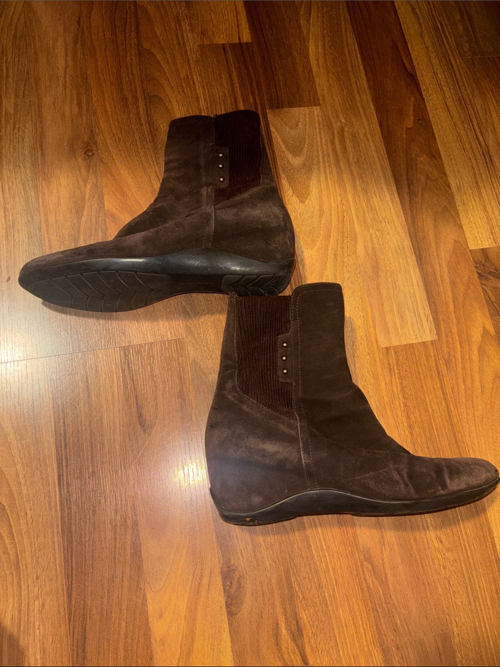 Aquatalia Dark Brown Suede Ankle Boots